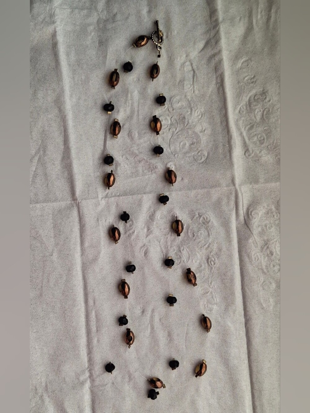 Floating Brown and Black Beaded Necklace